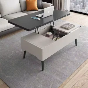 Modern Multi Functional Liftable Rectangular Coffee Table Foldable Telescopic Accent Coffee Table for Living Room
