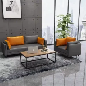 Modern Multi Functional Wood Panel Commercial Use Office Convertible Coffee Table with Metal Legs