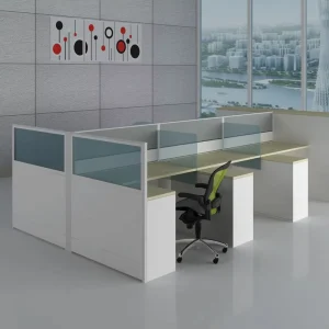 Modern Multi Furniture Sets Easy Assembly Aluminum Frame Wood Top Office Cubicle Desk for Home Use