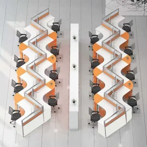 Modern Multi Person Open Workstation Factory Wooden Desk Office Cubicle Convertible Modular Furniture Home Office Use
