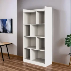 Modern Multi Purpose Metal Bookshelf for Home or Office Decorative Storage in Living Room Kitchen Bedroom for School Use