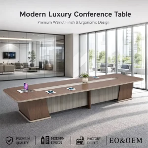 Modern Multi person Conference Table for Large Meetings and Negotiations