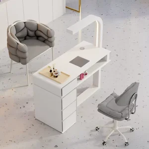 Modern Nail Salon Table Chair Set Dust Collector Single Double Multifunctional Light Luxury Cream Color Commercial Storage