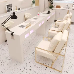 Modern Nail Salon Table with Dust Collector