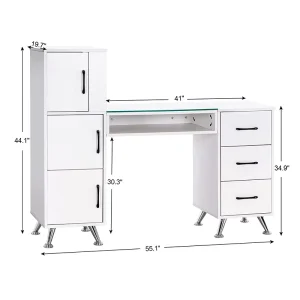 Modern Nail Station Table Furniture Manicure Salon Table Light Luxury Nail Care Table