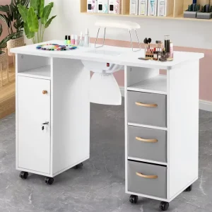 Modern Nail Tisch Tables and Chairs Sets Luxury Salon Mirror Mobilier De Coiffure Complet Make up Vanity Desk
