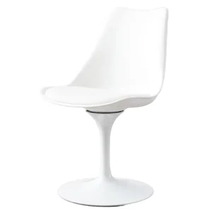 Modern New Design Rotating White Bar Dining Chair Commercial Home Plastic Bar Stool with Cushion