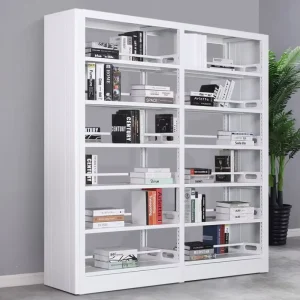 Modern New Steel Book Rack Simple Bookcase Bookshelf for School Library Bedroom or Hospital Durable Metal Design