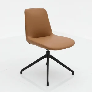 Modern No Armrests Office Chair with Waterproof PU Rotating Seat and Steel Frame for Home Hotel or Study Use