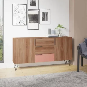 Modern Nordic Adjustable Wooden TV Cabinet Stand with Panel Design for Apartment Living Room Home Furniture