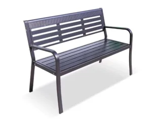 Modern Nordic Aluminum Patio Park Bench with Waterproof Backrest 4 Seating Capacity Easy Assembly for Outdoor Use