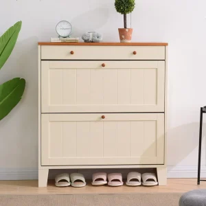 Modern Nordic American Mediterranean Ultra thin 17CM Tapered Solid Wood Multi functional Fully Furnished Save Space Shoe Cabinet