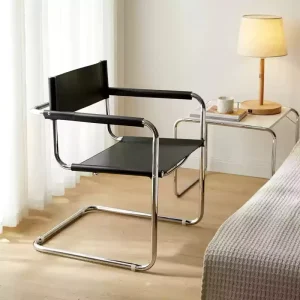 Modern Nordic Armchair Light Luxury Leather Cantilever Chair for Home Hotel Cafe for Reception Waiting Room Leisure Use