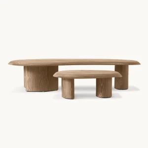 Modern Nordic Coffee Table Natural Oak Wood Living Room Furniture Solid Wood Frame