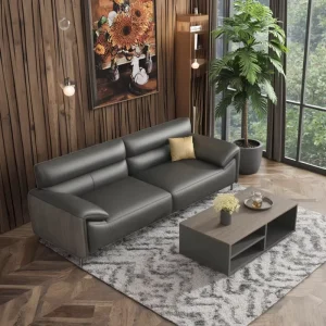Modern Nordic Design European Style Leather Office Sofa Set for Offices and Commercial Reception