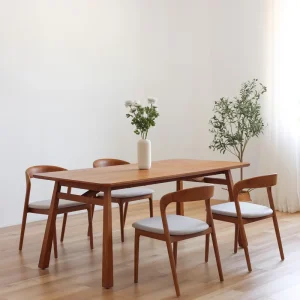 Modern Nordic Dining Chairs Set Solid Wooden Fabric Arm Chair Cushion Wood for Cafe
