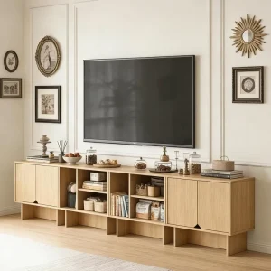 Modern Nordic Foldable TV Cabinet Stand with Storage and Panel Design for Apartment Living Room Home Furniture