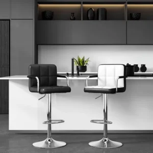 Modern Nordic Iron Adjustable Swivel Metal Water Resistant Light Weight Bar Stools Home Bar Hotel Dining Living Room