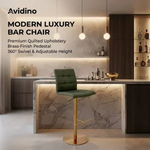 Modern Nordic Leather Stainless Steel Base Swivel Bar Stool Curved Seat Design Eco Friendly Durable for Home Bar Kitchen Use