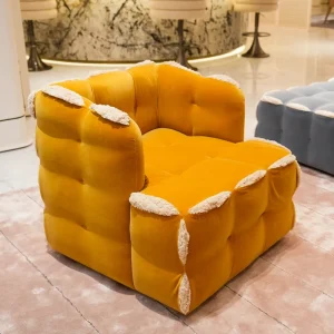 Modern Nordic Leisure Chair Luxury Durable Upholstered Sofa Chair for Living Room and Hotel Use Custom Light Luxury Villa Sofas