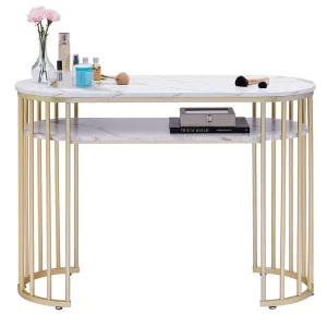 Modern Nordic Light Luxury Marble Table Metal Nail Manicure Salon Table