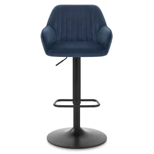 Modern Nordic Luxury Adjustable Height Fabric Bar Stools with Metal Frame and Armrests for Commercial Dining and Home Use