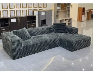 Modern Nordic Luxury Fabric Modular Chaise Recliner L Shape Sectional Sofa Compressed Villa School Park Apartment Warehouse