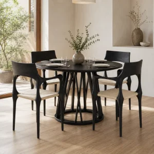 Modern Nordic Luxury Furniture Solid Wood Braided Rope Dining Chair Room Home Restaurant Set Wood Hotel Cafe Shop Living
