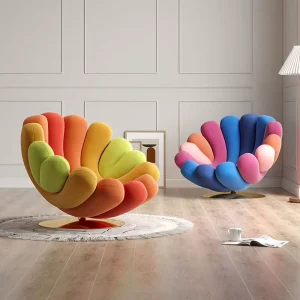 Modern Nordic Office Home Single Sofa Chairs Luxury Upholstered Living Room Bedroom Revolving Hotel Leisure Chair Designs