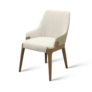 Modern Nordic Solid Oak Upholstered Dining Chair for Hotel Restaurant Cafe Commercial Use