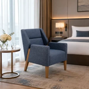 Modern Nordic Style Hotel Accent Chair Set of 2 Fabric for Hotel Guest Room and Bedroom