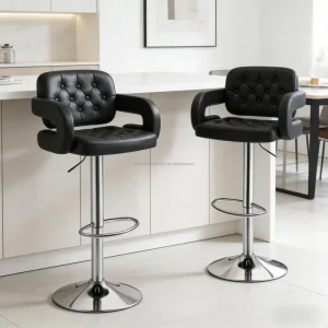 Modern Nordic Style PU Padded Bar Chairs for Dining Room Space Saving Lightweight bar Stools for Kitchen Living Room