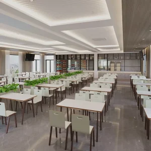 Modern Nordic Style School Canteen Dining Table and Chair Set for University Cafeteria and Staff Restaurant
