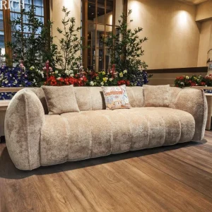 Modern Nordic Stylish Chenille Fabric Leisure Sofa for Home Villa Apartment Living Room Hotel Office Lobby Event
