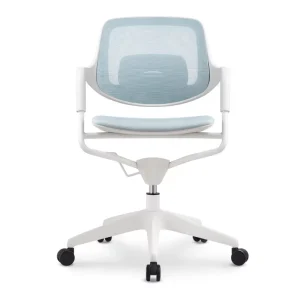 Modern Nordic Swivel Computer Chair Light Blue Mesh Office Chair with Armrests for Study Room Meeting Room