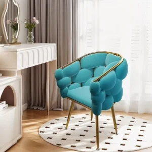 Modern Nordic Velvet Dining Chair Gray Beige Cream Upholstered Chair with Golden Legs for Apartment Hotel Home Furniture