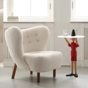 Modern Nordic Wood Sherpa Chair Tufted Velvet Fabric Accent Chairs for Apartment Gym Living Room Hotel Home Office