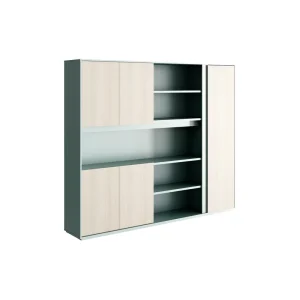 Modern Office Bookshelves with Steady Iron Frame Wooden Panel Tiered Storage Stylish Bookshelf