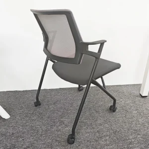Modern Office Chair Black Simple Installation Folding Wheels Living Room School Hotel Office Use Visitor Training