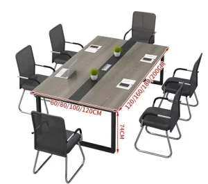 Modern Office Conference Table with Chairs Set 6 8 People Meeting Desk for Business & Training