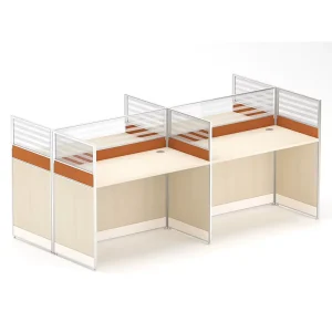 Modern Office Cubicle 2 4 Person Aluminum L Shape Modern Cubicle Office Workstation Wood Table Office Partition Desk