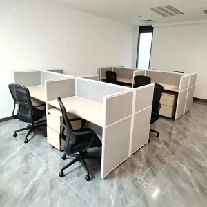Modern Office Cubicle Partition Workstation Modular 4 6 8 Seater Ergonomic Staff Desk with Moving Pedestal