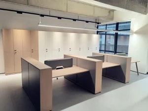Modern Office Cubicle Workstation Desk with Privacy Panels Semi Enclosed Staff Workspace Commercial Office Furniture