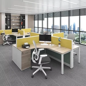 Modern Office Cubicle Workstation Partitions Custom Configurations for Team Collaboration Office Workstation Desks