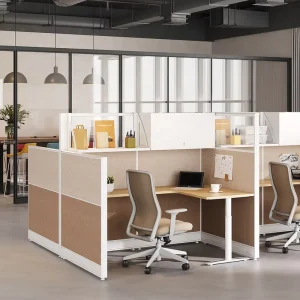 Modern Office Cubicle Workstation with Modular Design for Hospital and School Collaborative Workspaces