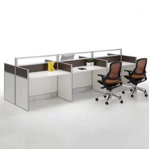 Modern Office Cubicle Workstation with Partition 6 Person Modern Office Furniture Set for Employee Workspace