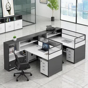 Modern Office Cubicles Work Station Desk Office Furniture 2 Person Staff Desk Wooden Workstation