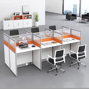 Modern Office Cubicles Work Station Executive Table Design With Storage Cabinet Luxury Wooden Table Open Office Work Station