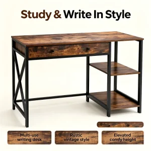 Modern Office Desk Adjustable Height Wooden Home Office Desk Furniture with Drawers