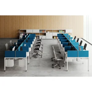 Modern Office Desk Call Center Workstation 5 Piece Cubicle Dividers Partitions Furniture Set for Office Call Center Environments